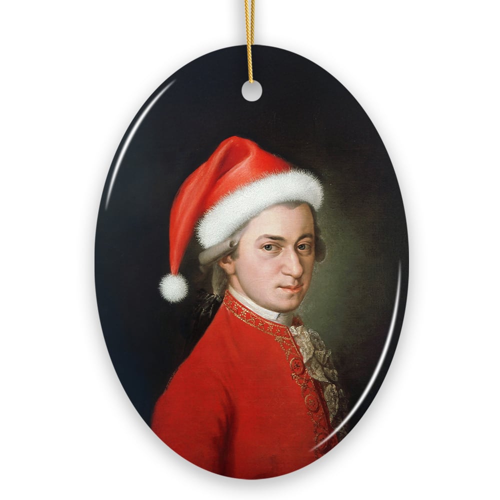 OrnamentallyYou - Santa Mozart Christmas Ornament, Baroque Holiday Gift for Musician - Multi-colored