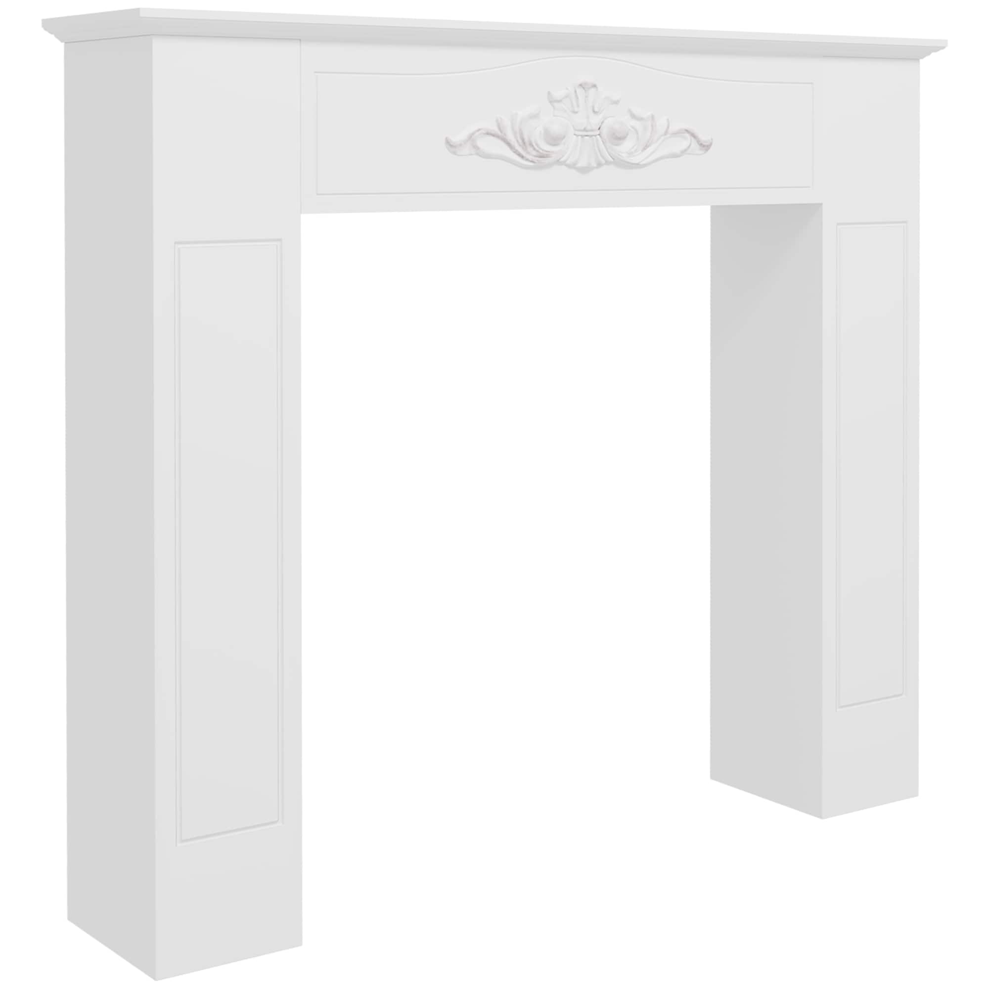 Homcom - Fireplace Surround, Modern Fireplace Mantel with Leg for Electric Fireplaces - White
