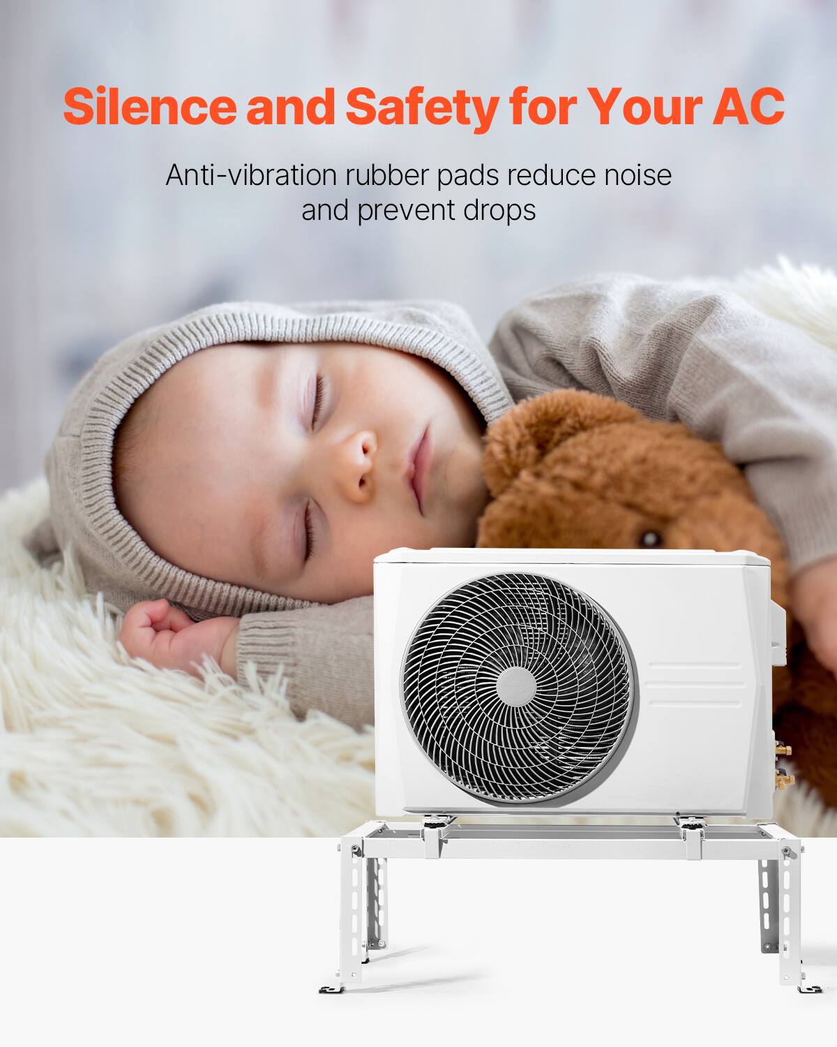 Silence and Safety for Your AC

Anti-vibration rubber pads reduce noise and prevent drops