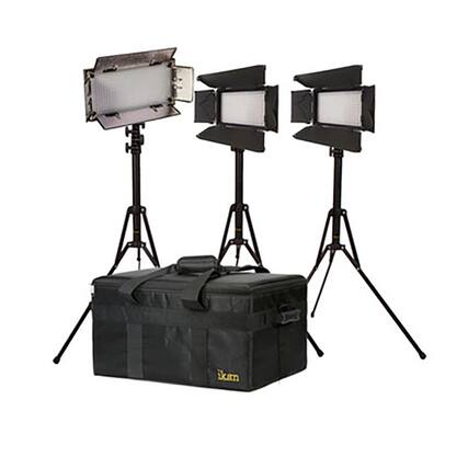 Front. Ikarao - Ikan IBK23150-v3 Small Interview Dual Color Kit with 2xiLED312-V2 and 1xIB508-V2 (Black).