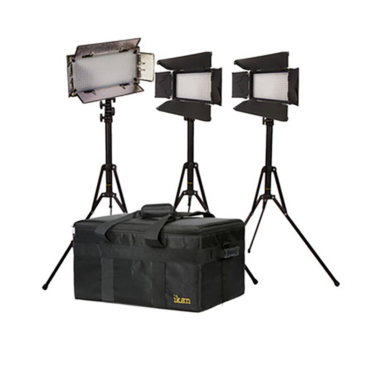 Front. Ikarao - Ikan IBK23150-v3 Small Interview Dual Color Kit with 2xiLED312-V2 and 1xIB508-V2 (Black).