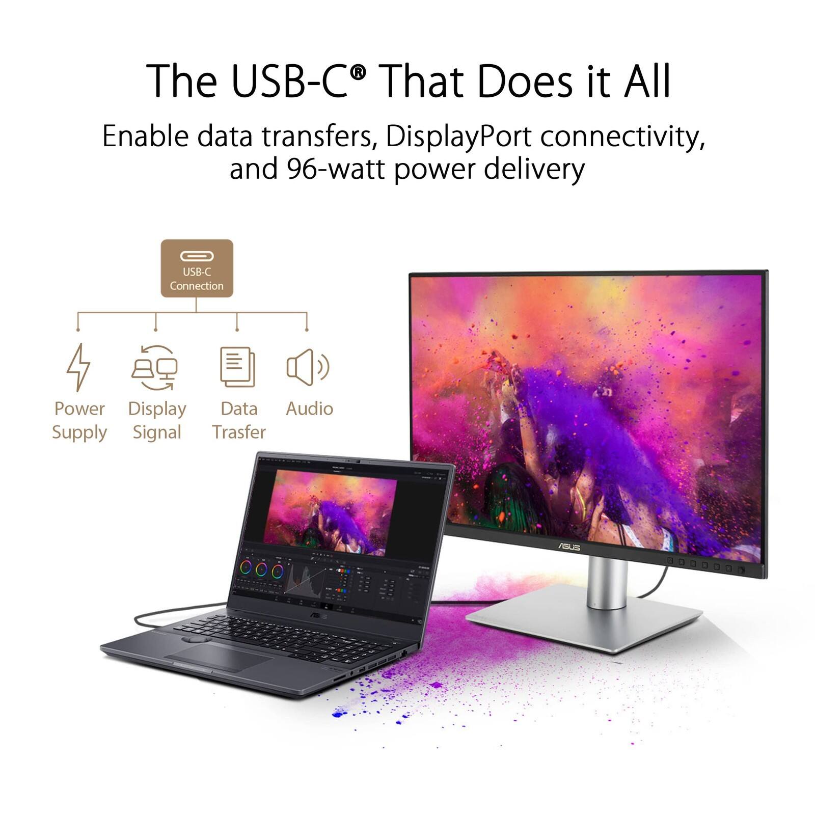 The USB-C® That Does it All  
Enable data transfers, DisplayPort connectivity, and 96-watt power delivery  

USB-C Connection  
Power Supply  
Display Signal  
Data Transfer  
Audio