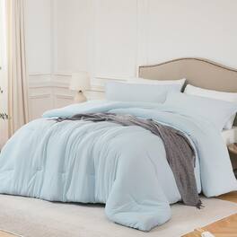 Comfort Essence - Queen Comforter Sets 3pcs Soft Lightweight Breathable Bedding For All Season Size9090 2 Pillowcases - Skyblue-Full (82"x86")