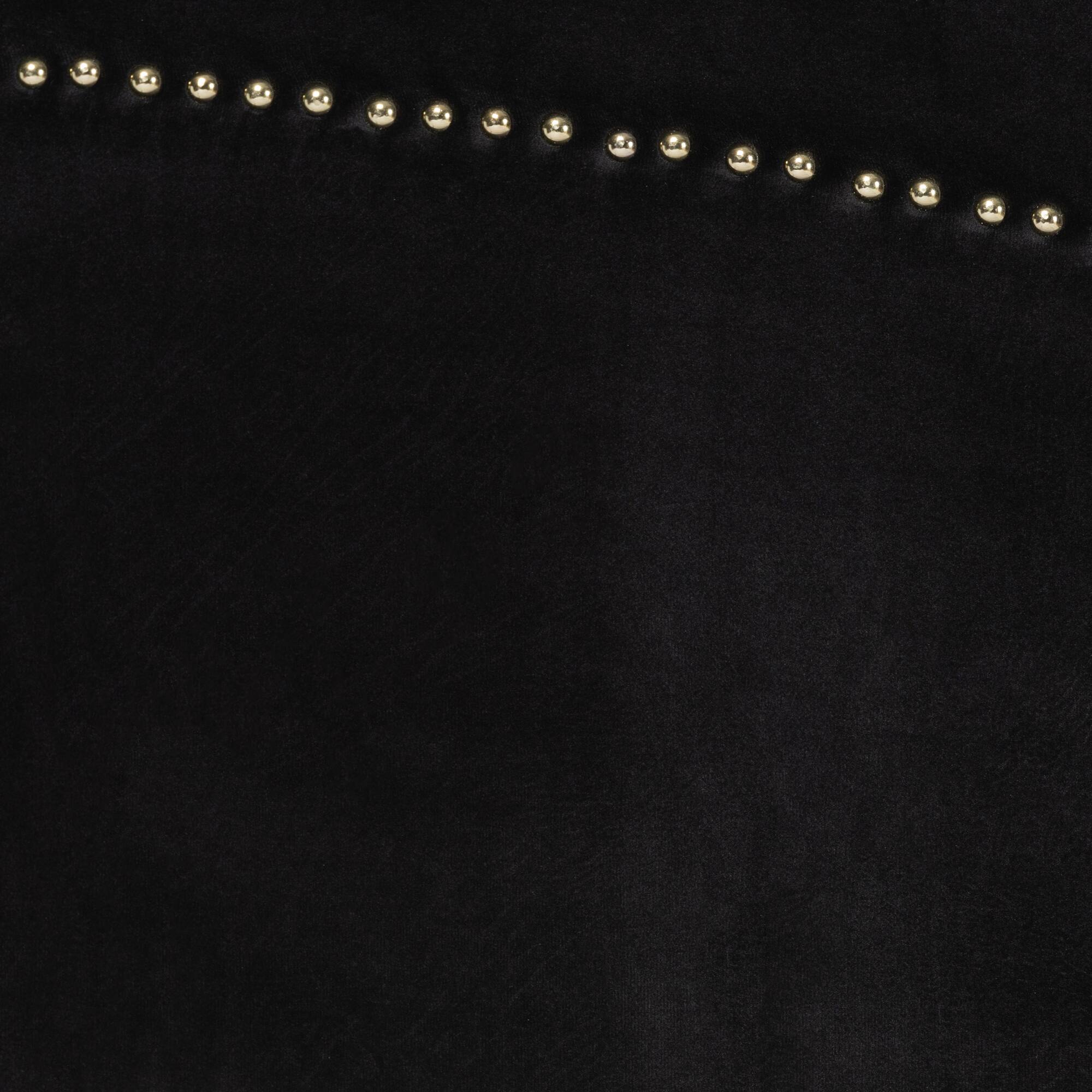 Alt View 2. Baxton Studio - Oxley Traditional Glam and Luxe Velvet and Gold Metal Queen Size Panel Bed - Black/Gold.