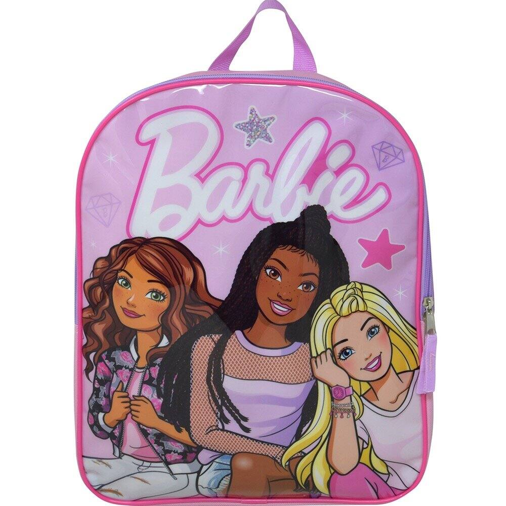 UPD - Barbie and Friends 15" Pink School Backpack for Girls - Multicolored