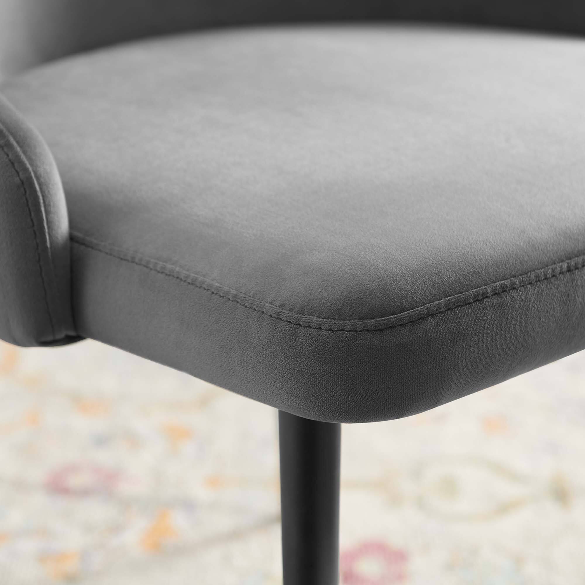 Back. Modway - Adorn Tufted Performance Velvet Dining Side Chair by Modway - Gray.