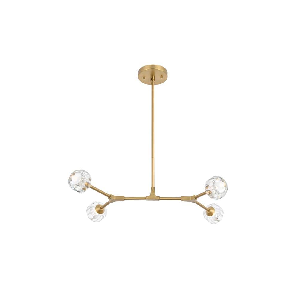 Elegant Lighting - Zayne 4 Light Pendant in Gold - Gold And Clear price history on PriceWatchPro