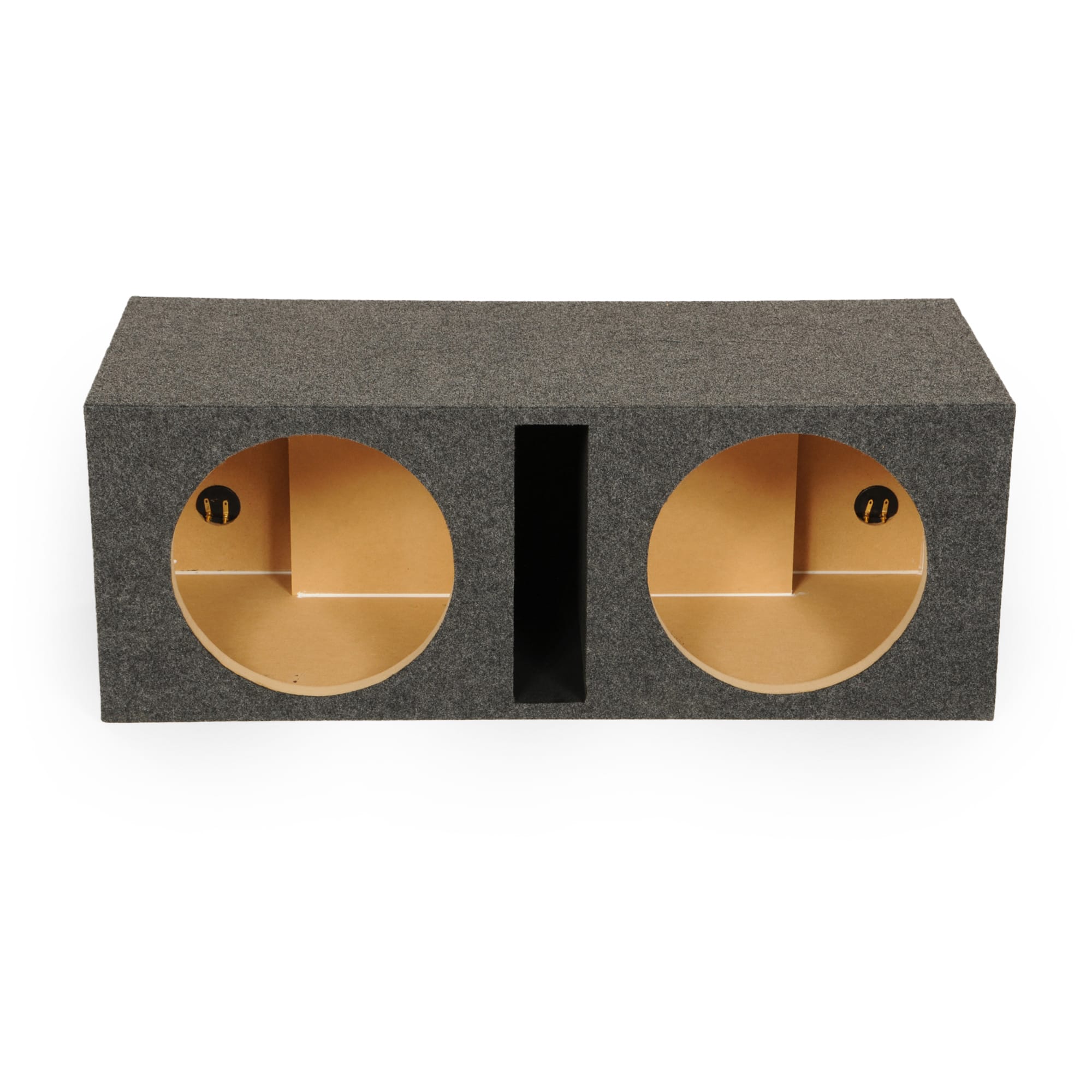 QPower - Q Power QBASS Dual 10 Inch Heavy Duty Car Audio Subwoofer Enclosure Box - Charcoal Gray