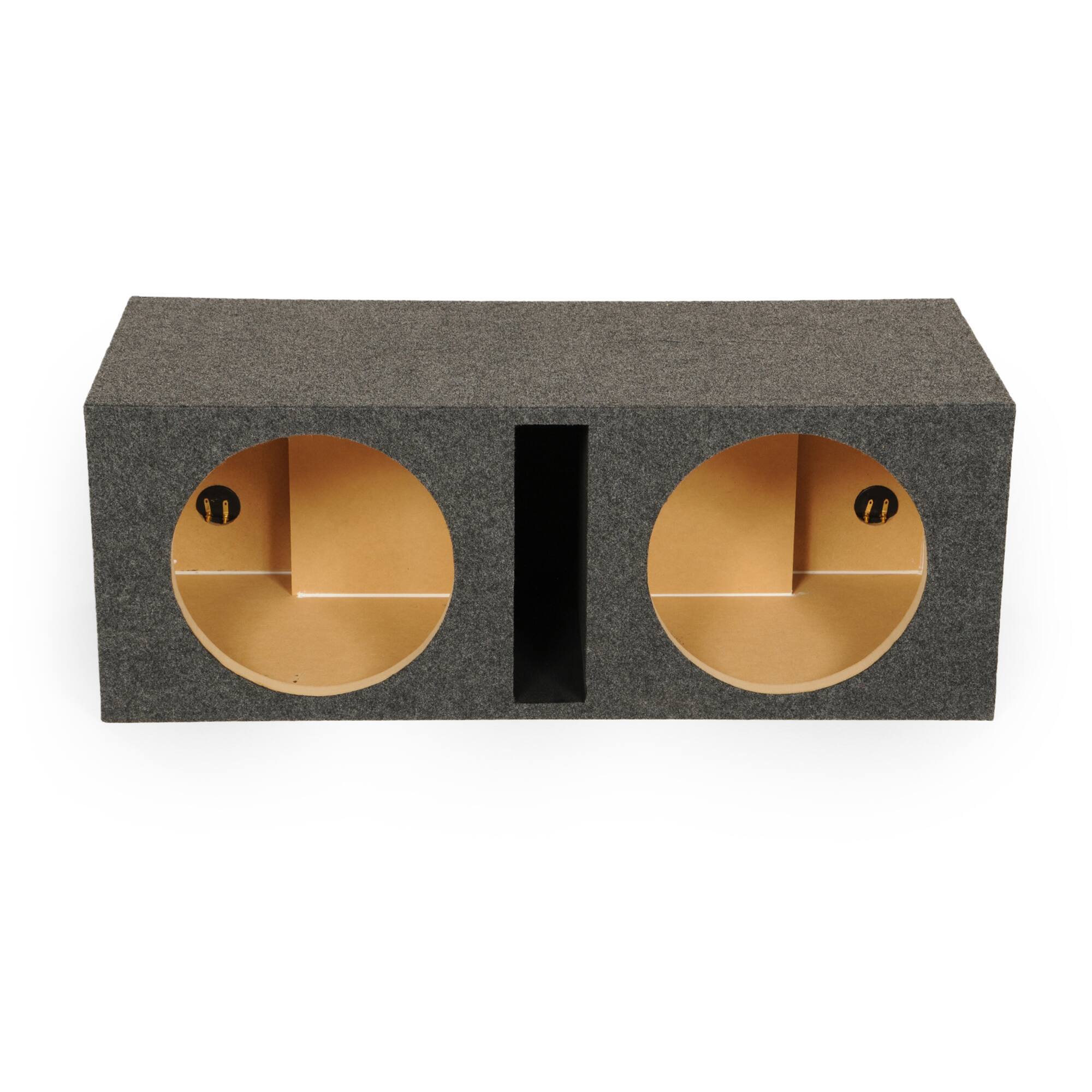 Front. QPower - Q Power QBASS Dual 10 Inch Heavy Duty Car Audio Subwoofer Enclosure Box - Charcoal Gray.