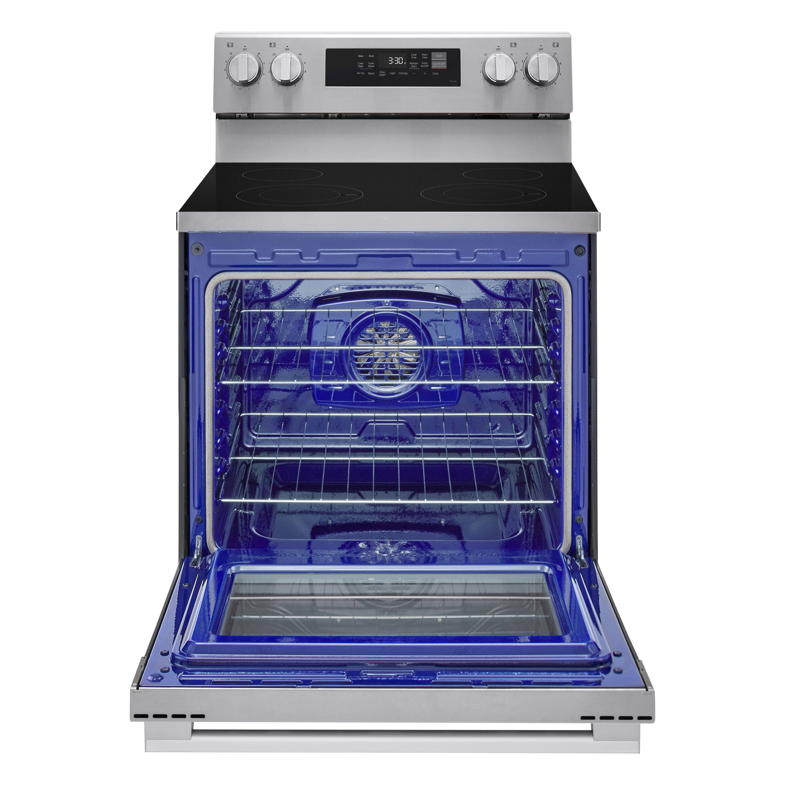 Alt View 4. LG - 6.3 Cu. Ft. Freestanding Electric Convection Smart Range with Air Fry and WideView Window - Stainless Steel.