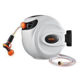 LOVMOR - 65ft x 5 8 in Retractable Wall Mount Water Hose Reel 180° Swivel