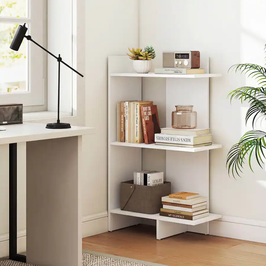 Costway 1 PCS 3 Tier Wooden Bookshelf, Free Standing Open Storage Shelf ...