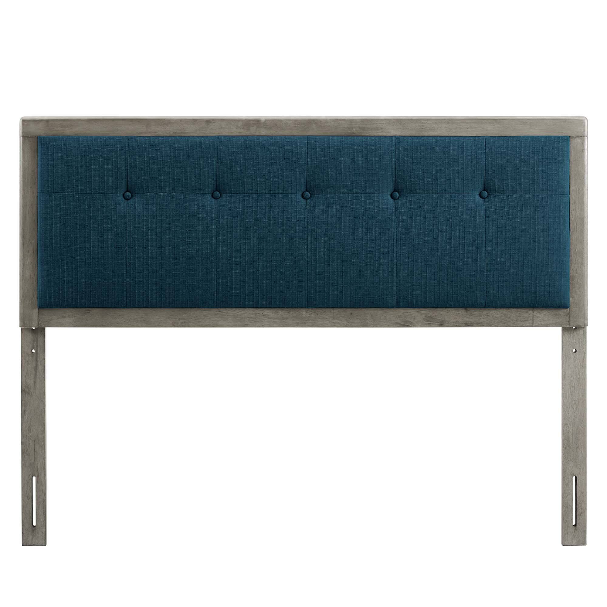 Back. Modway - Draper Tufted Fabric and Wood King Headboard by Modway - Gray Azure.