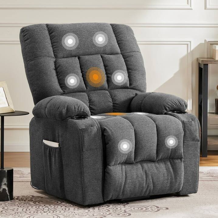 Alt View 4. AOITUN - Power Lift Recliner Chair, Recliner for Elderly with Massage and Heating, with Remote Control, Cup Holder, Side Pocket - Gray.