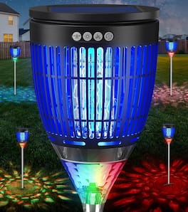 Solar Bug Zapper, Electric Mosquito Killer with Light, 4200V Powerful Pest Elimination & Safe Design
