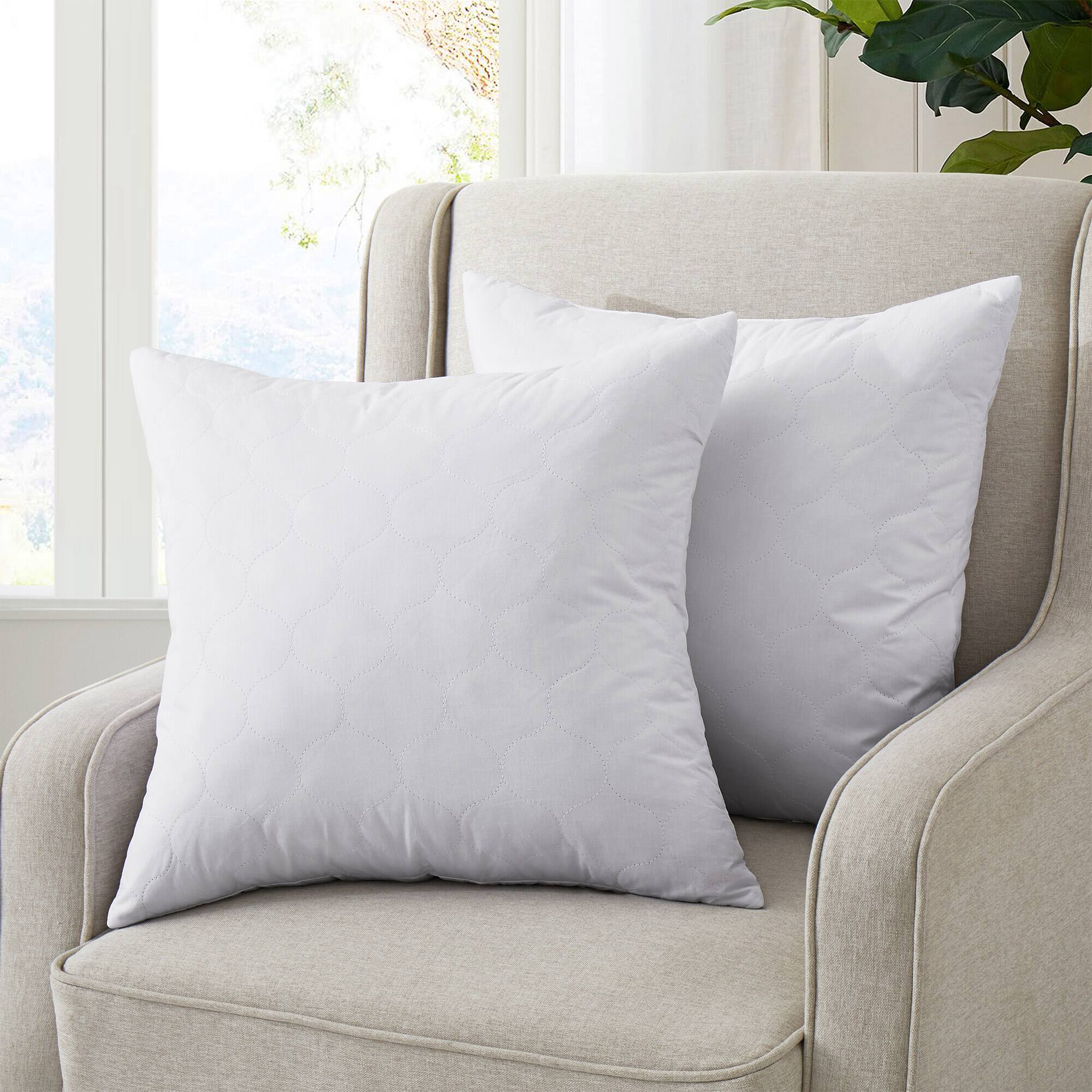 Back. Peace Nest - Peace Nest 2 Pack Decorative Throw Pillow Inserts with 100% Cotton Cover - White.
