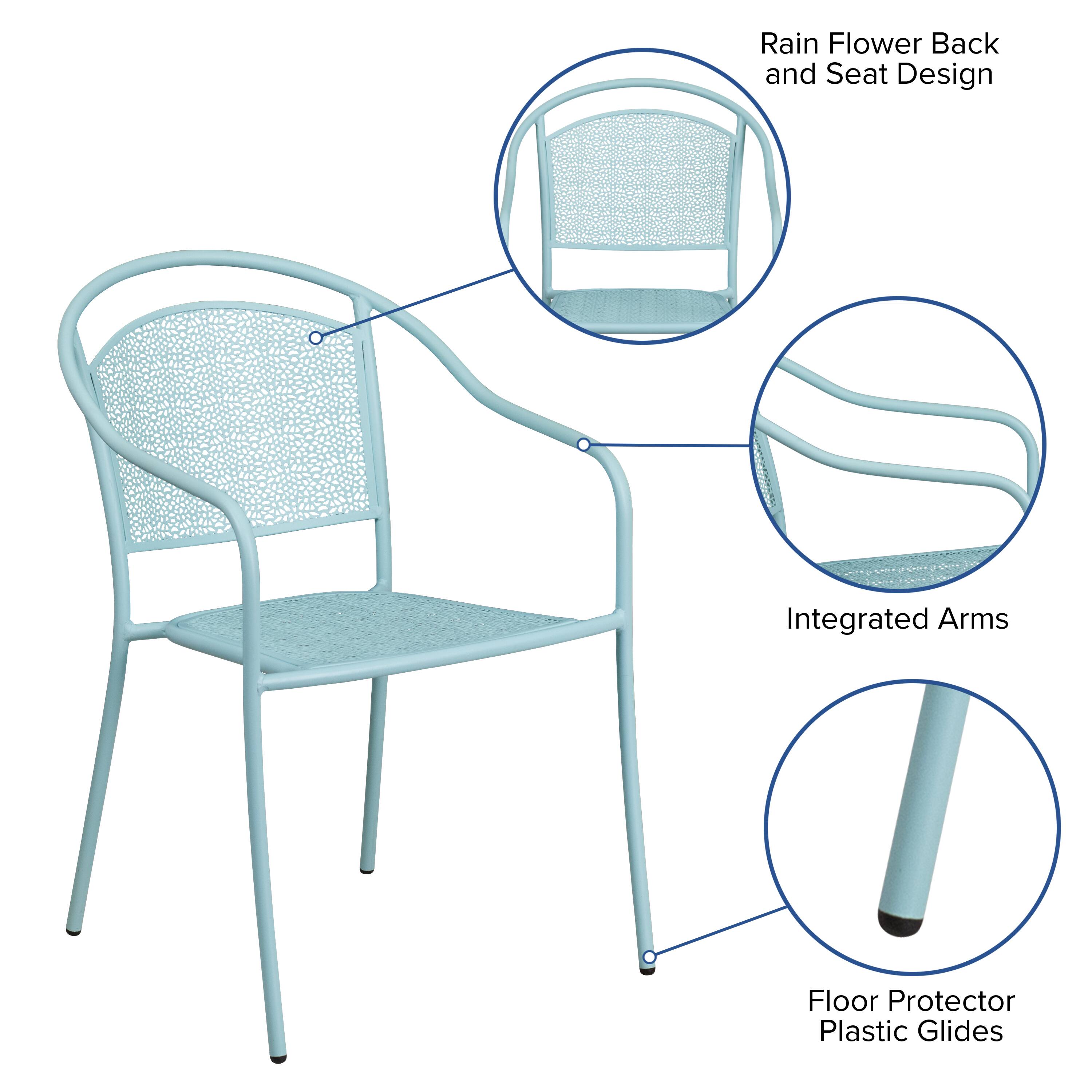 Rain Flower Back and Seat Design  
Integrated Arms  
Floor Protector Plastic Glides