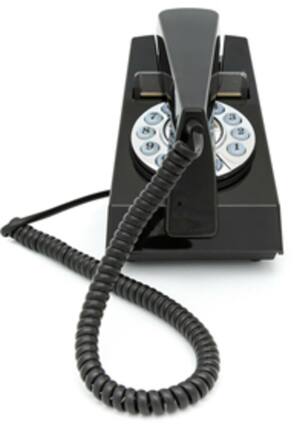 Front. PopMarket - GPO Retro GPOTRMB Trim phone Desktop or Wall Mountable - Black - MISC ACCESSORY - Black.