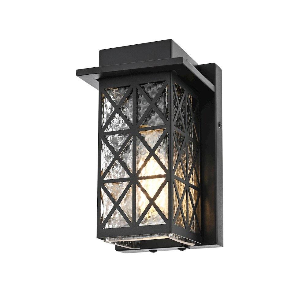 Left. Elegant Lighting - Wildey 7 inch Outdoor Pendant in Black - Black.