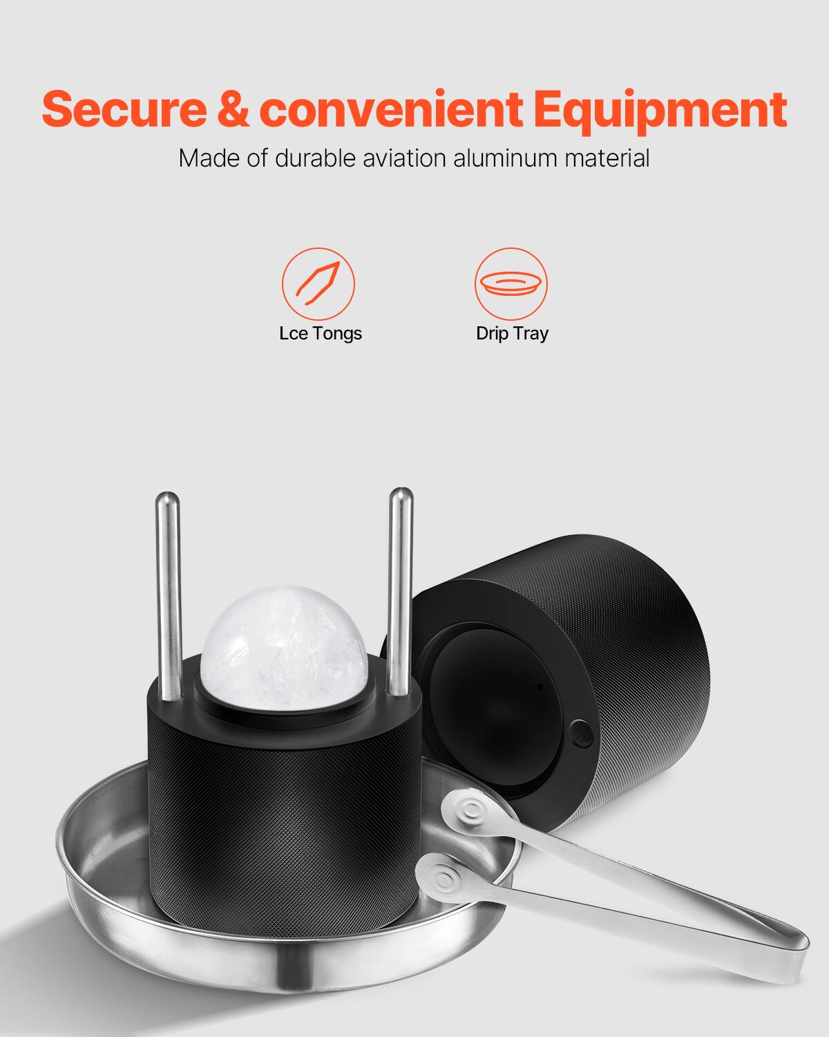 Secure & convenient Equipment  
Made of durable aviation aluminum material  

- Ice Tongs  
- Drip Tray
