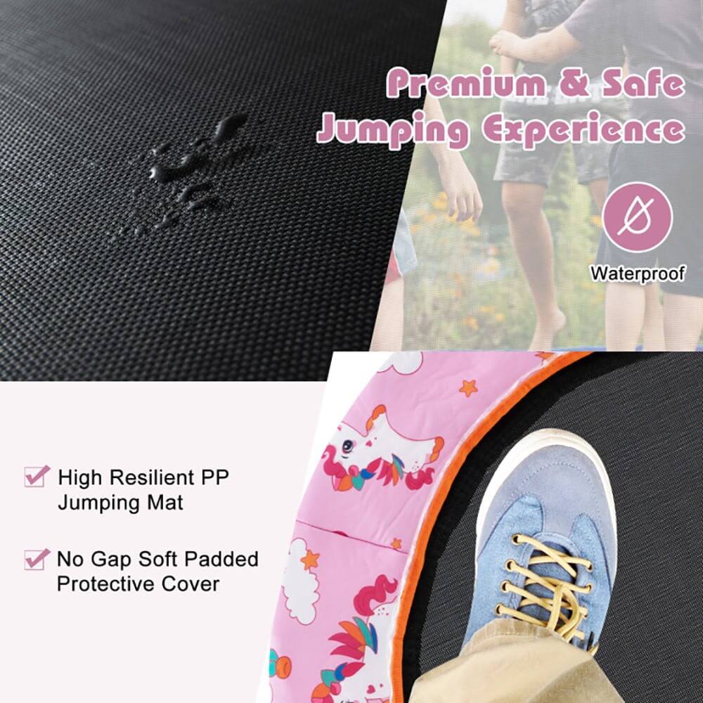 Premium & Safe Jumping Experience  
Waterproof  
High Resilient PP Jumping Mat  
No Gap Soft Padded Protective Cover