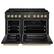 Angle. ZLINE - 48 in. Wide 8 Burner ZLINE Autograph 6.7 cu. ft. Freestanding Paramount DuoPro Dual Fuel Range with and Bronze Accents - Black Satin Stainless Steel.
