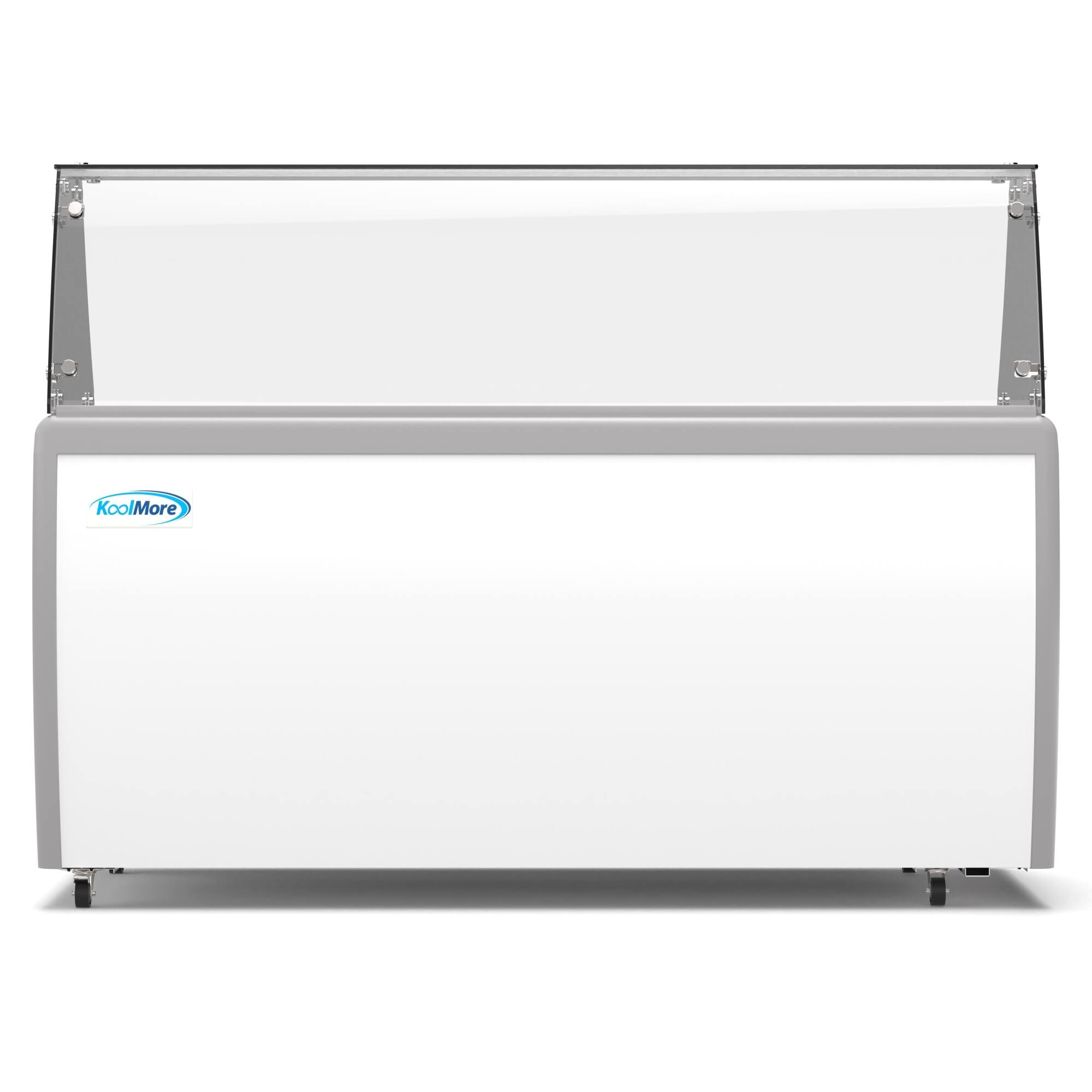Alt View 5. Koolmore - 70 in. 12 Tub Ice Cream Dipping Cabinet Display Freezer with Sliding Glass Door and Sneeze Guard, 20 cu. ft. - White.