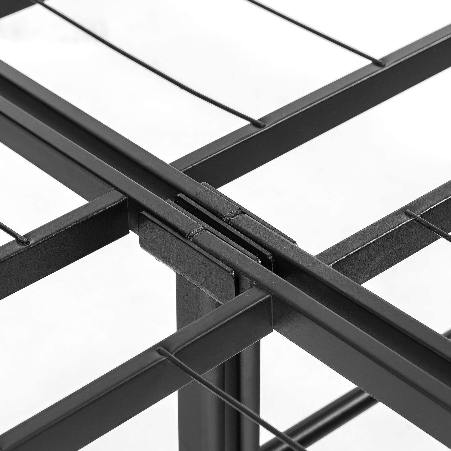 Alt View 1. Hivvago - King size Folding Sturdy Metal Platform Bed Frame with Storage Space - Black.