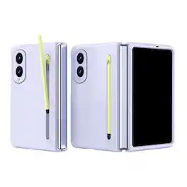 Dteck - Shockproof Full Body Screen Protector Protective Case For Samsung Z Fold 8 with Stylus & Pen Holder - Purple