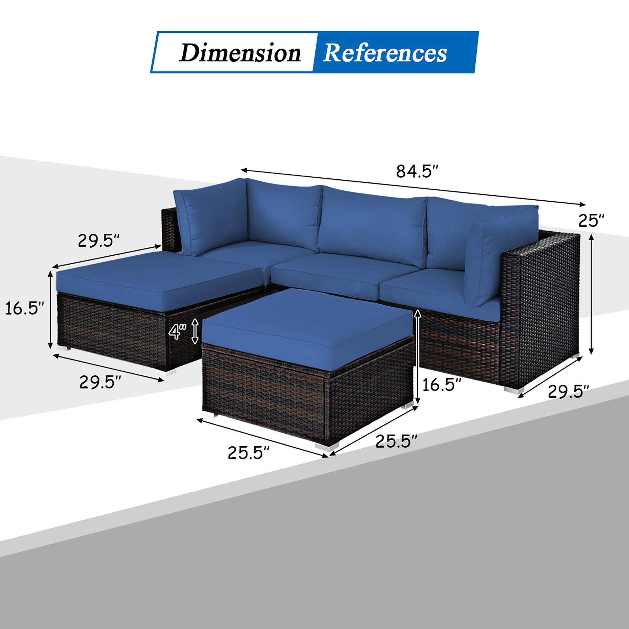 Dimension References

84.5"
29.5"
25"
16.5"
4"
29.5"
16.5"
29.5"
25.5"
25.5"