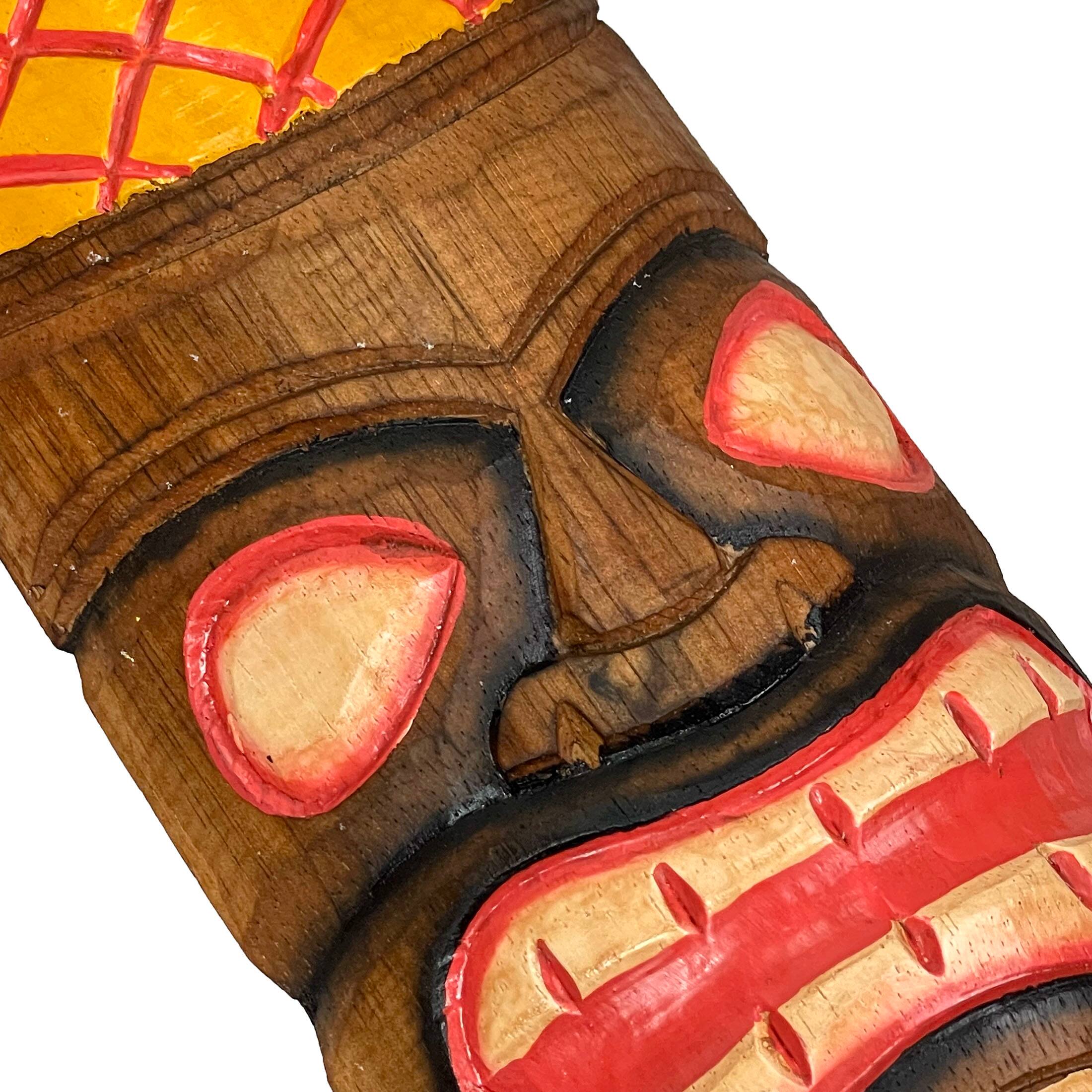 Alt View 2. Zeckos - Set of 10 Hand-Carved Tropical Island Style Tiki Masks Decorative Wall Hangings - Multicolored.