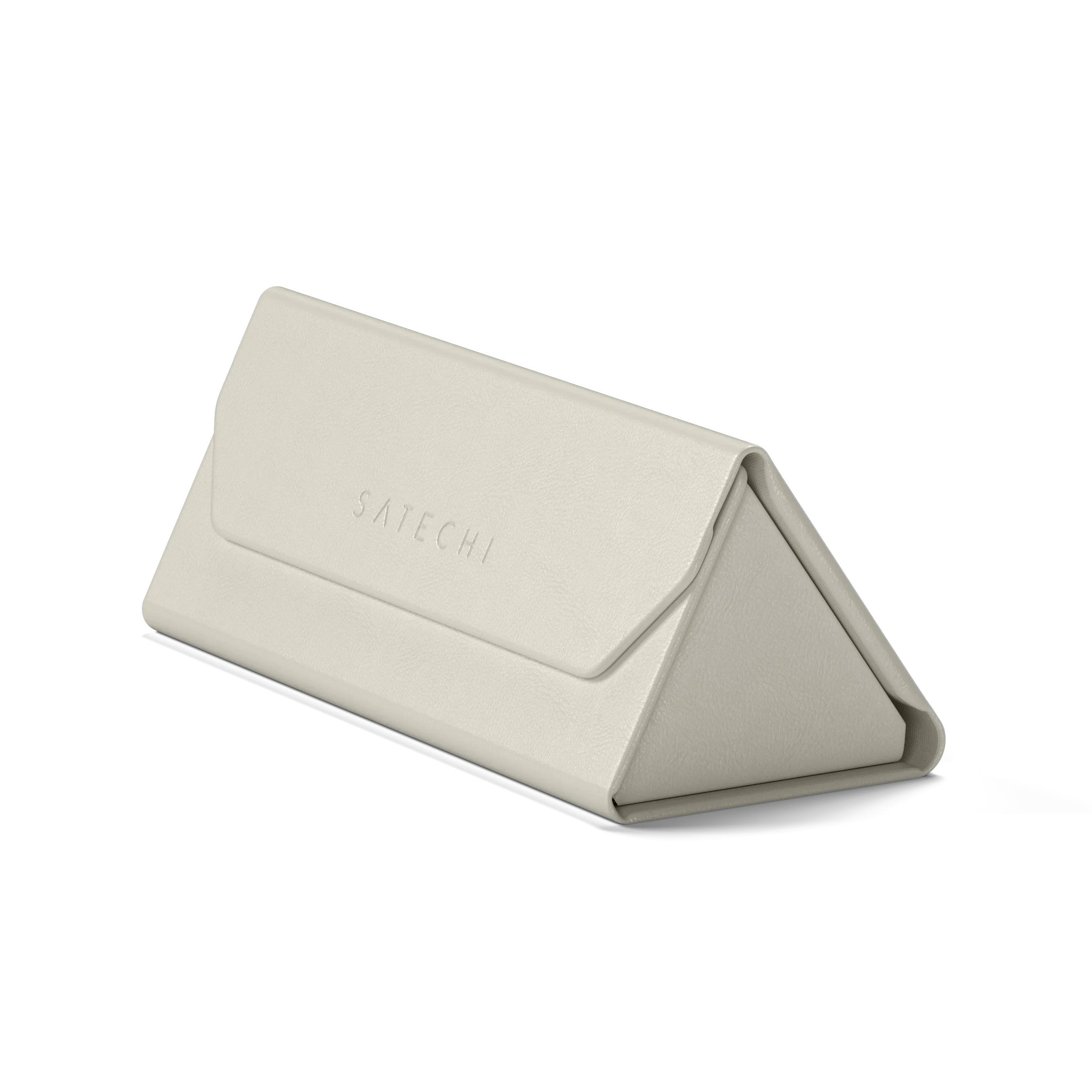 Front. Satechi - Vegan-Leather FindAll™ Glasses Case - Sand.