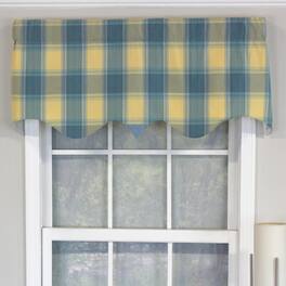 RLF Home - Syon Park Plaid Regal Style 3" Rod Pocket Valance 50" x 17" Multicolor - Sunshine