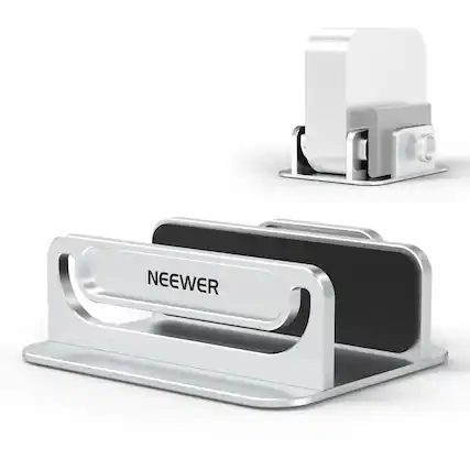 Front. Neewer - DS025 Desktop Mount for Mac mini M4/M4 Pro, PC Slot, SSD Storage, Aluminum Alloy - silver.