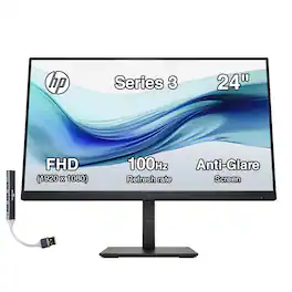 HP - Series 3 Pro 324pe 24" FHD IPS Monitor, 5ms Response Time, Anti-Glare, HDMI & DKZ Hub, 1 Pack - Black