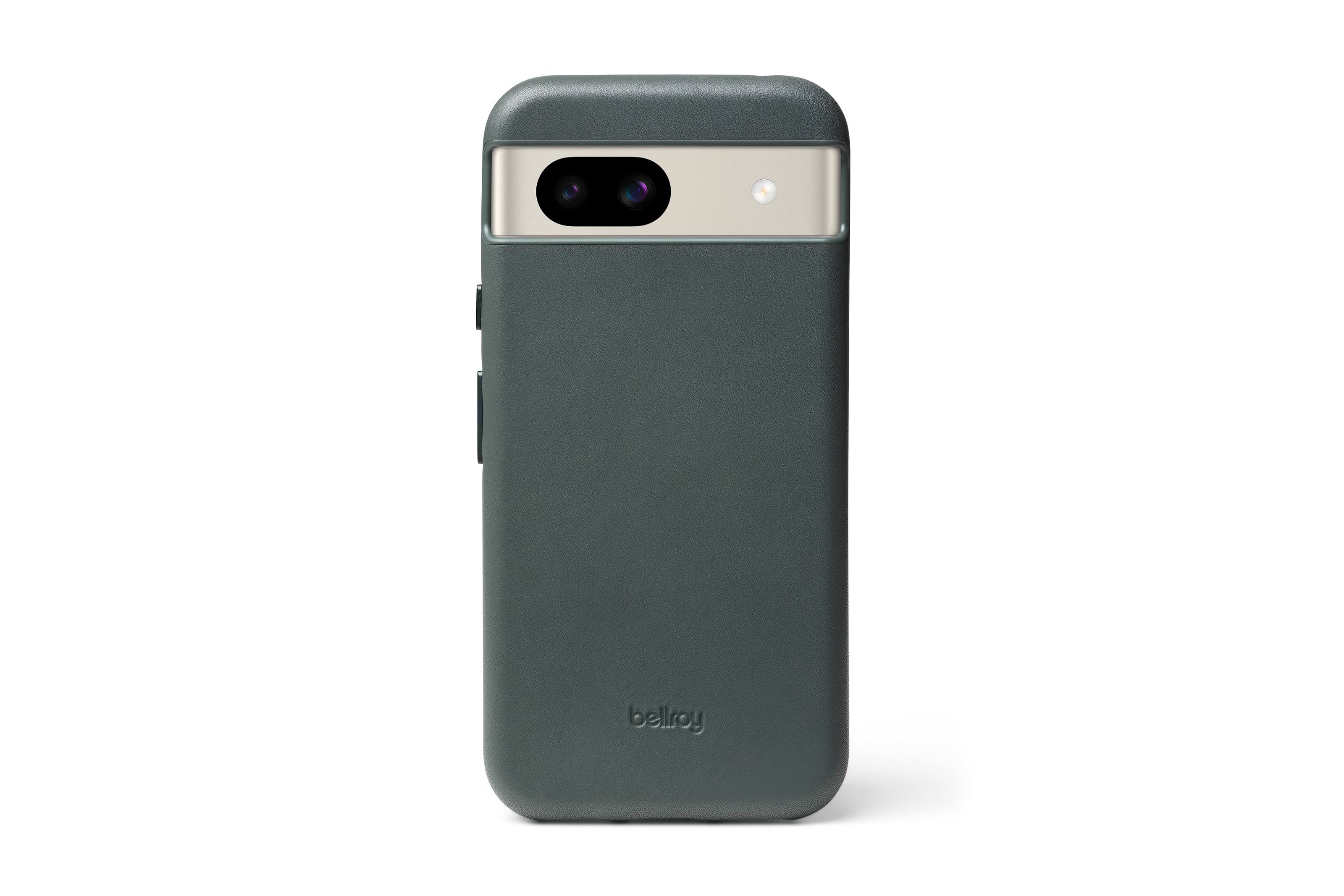 Angle. Bellroy - Google Pixel 8A Leather Phone Case - Everglade.