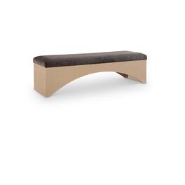 Meridian Furniture - Lawson Velour Fur Fabric Bench - Brown