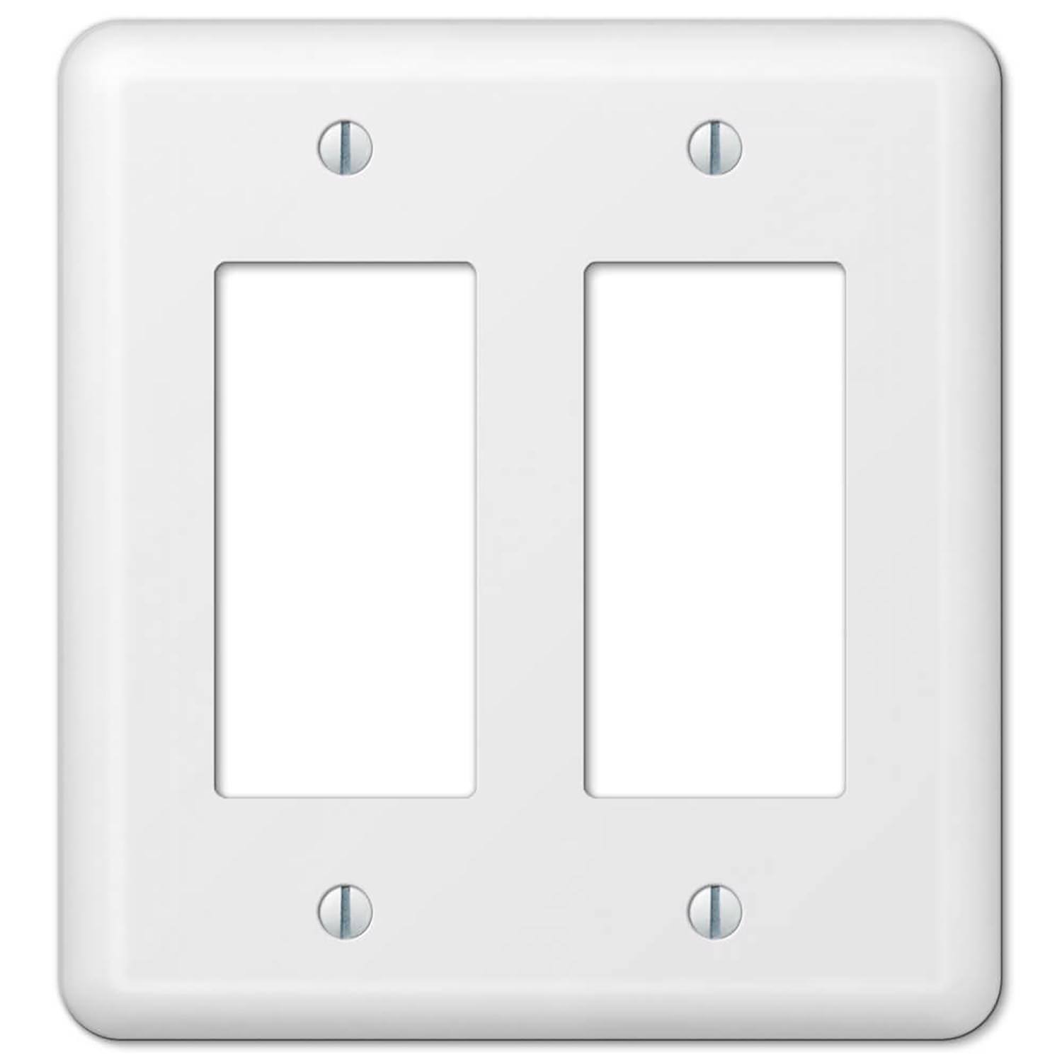 Angle. AMERELLE - Amerelle Devon White 2 gang Stamped Steel Decorator Wall Plate 1 pk - White.