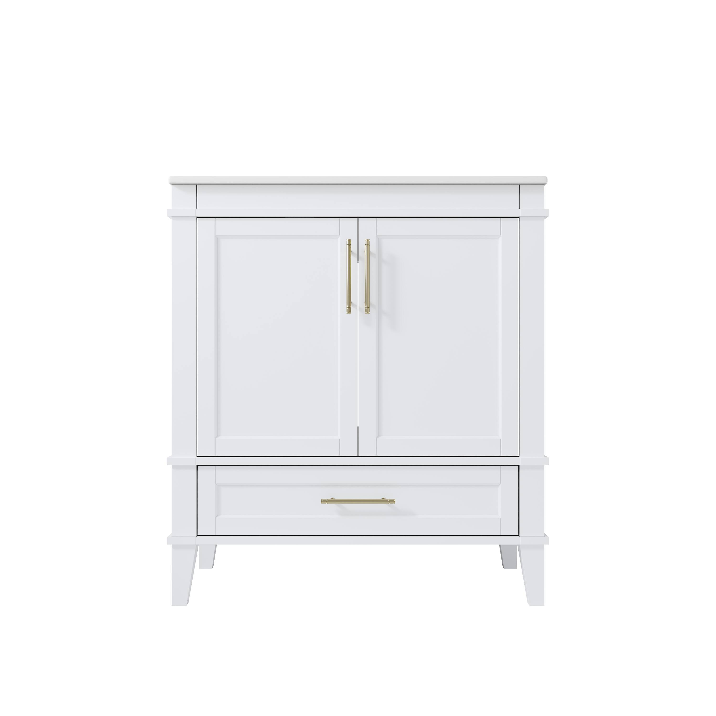 Alt View 10. WELLFOR - FENE 30 in. Solid Wood Bath Vanity with Countertop Basin, Single Sink - White.