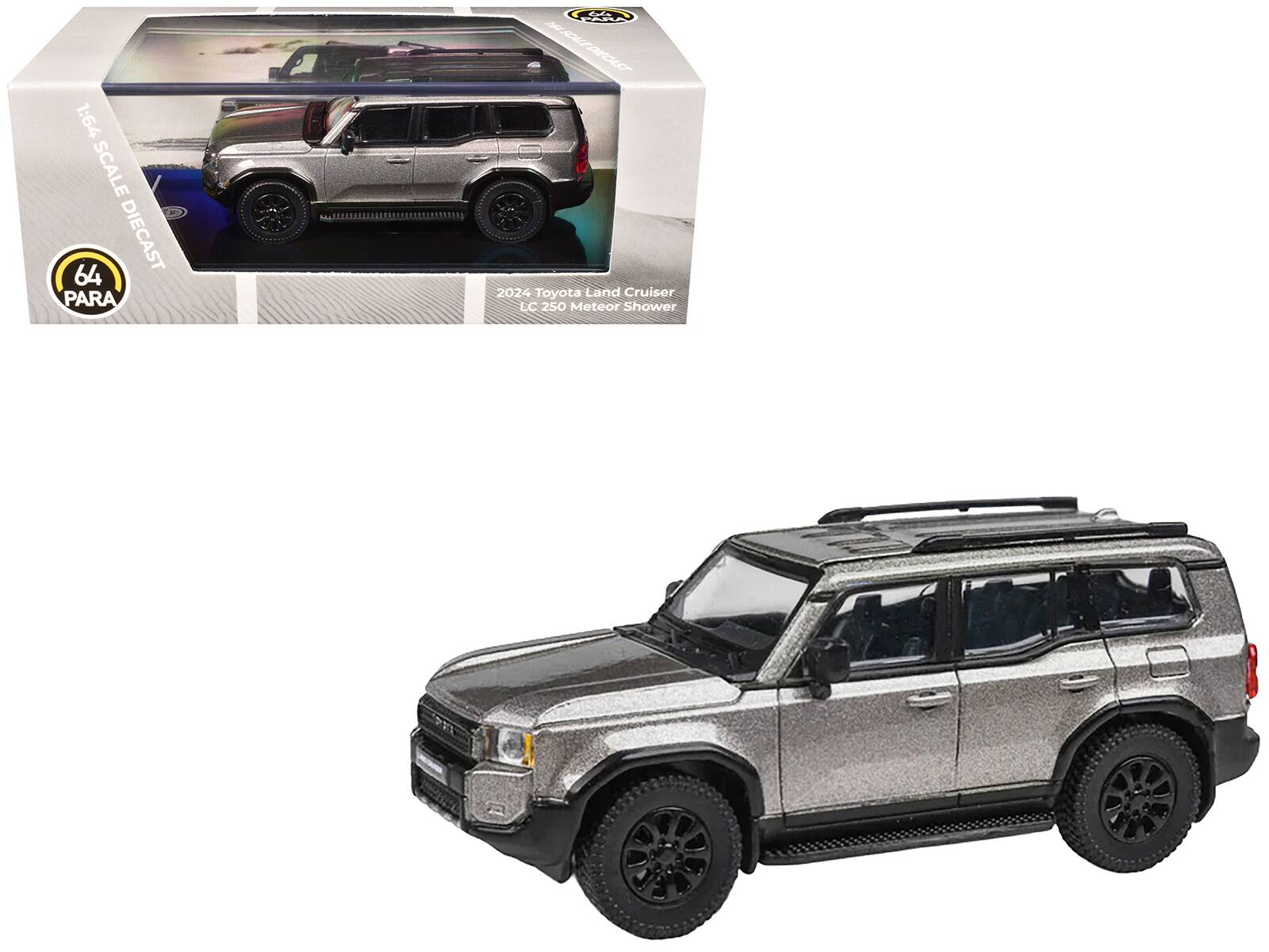 2024 Toyota Land Cruiser 250 Prado Meteor Shower Metallic 1/64 Diecast Model Car by Paragon Models - Silver
