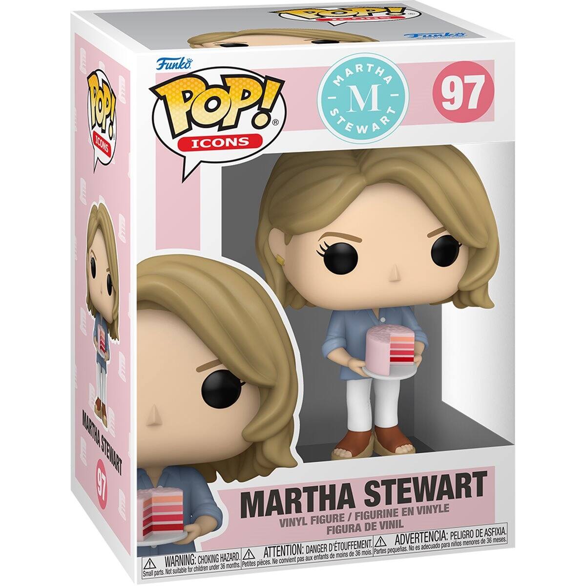 TO HOPE Tla Funko MARTHA I - M - 97 1 POP! STEWART ICONS TA SSTENDAT L MARTHA STEWART FIGURINE EN VINYLE FIGURE / VINYL DE VINIL FIGURA PELIGRO DE ASFIXIA D'TOUFFEMENT. A ADVERTENCIA: para niños menores de 36 meses. DANGER: CHOKING HAZARD - Small parts. Not suitable for children under 36 months. ATTENTION: Petites pièces. Ne convient pas pour les enfants de moins de 36 mois.