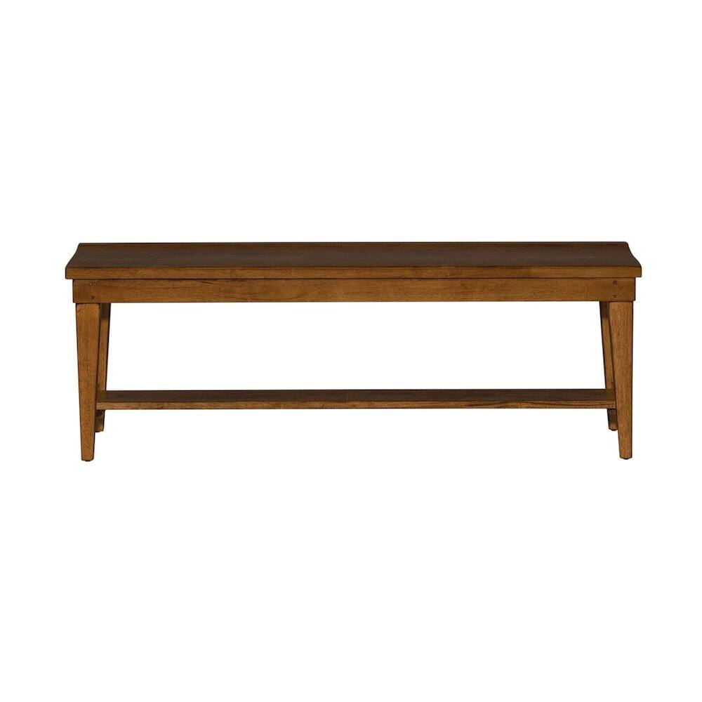 Back. Liberty Furniture Industries - Hearthstone Ridge Bench (RTA) in Tobacco - Brown.