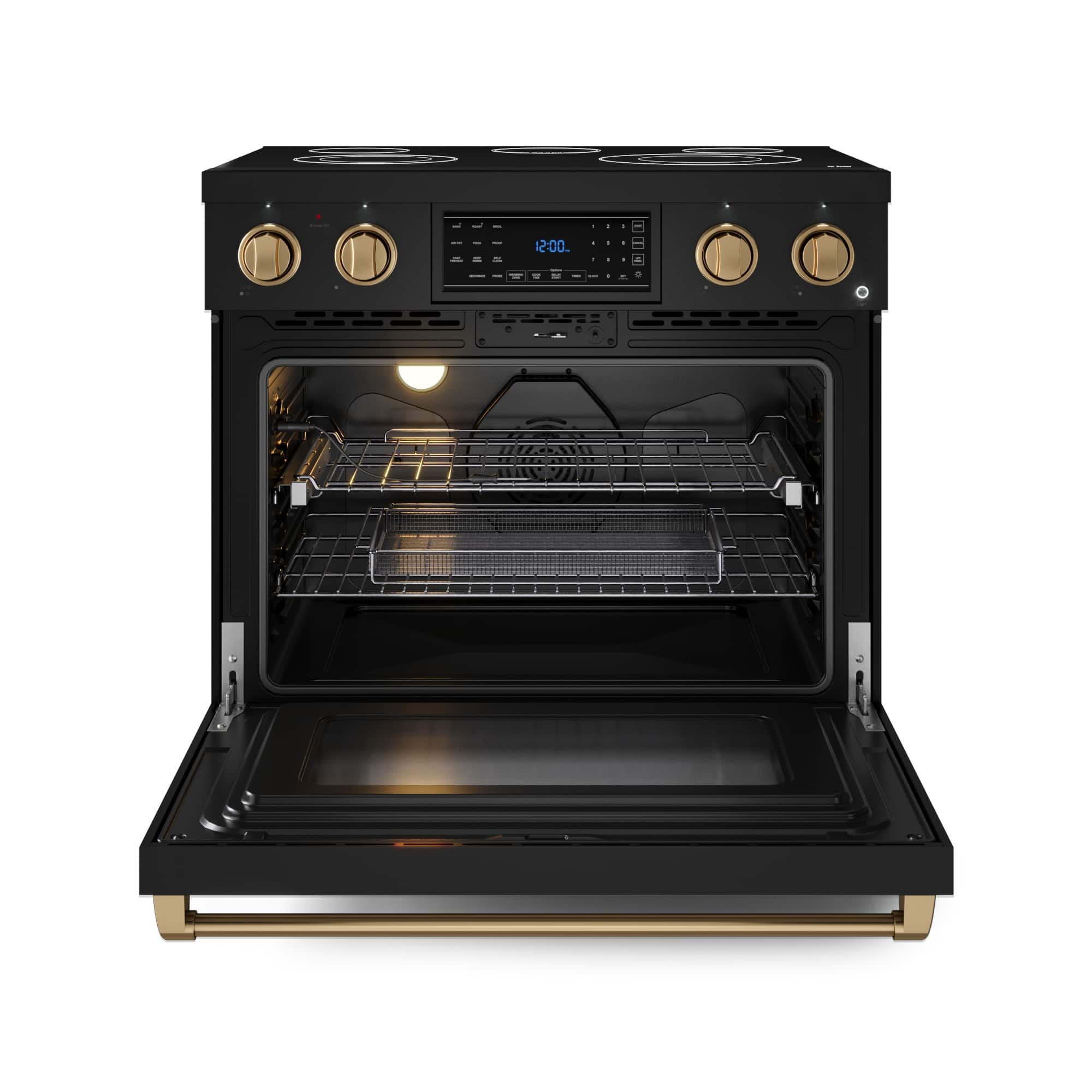 Alt View Zoom 11. Gordon Ramsay Series by Thor Kitchen 6.0 Cu. Ft Freestanding Electric Range with Bronze Hardware - Black.