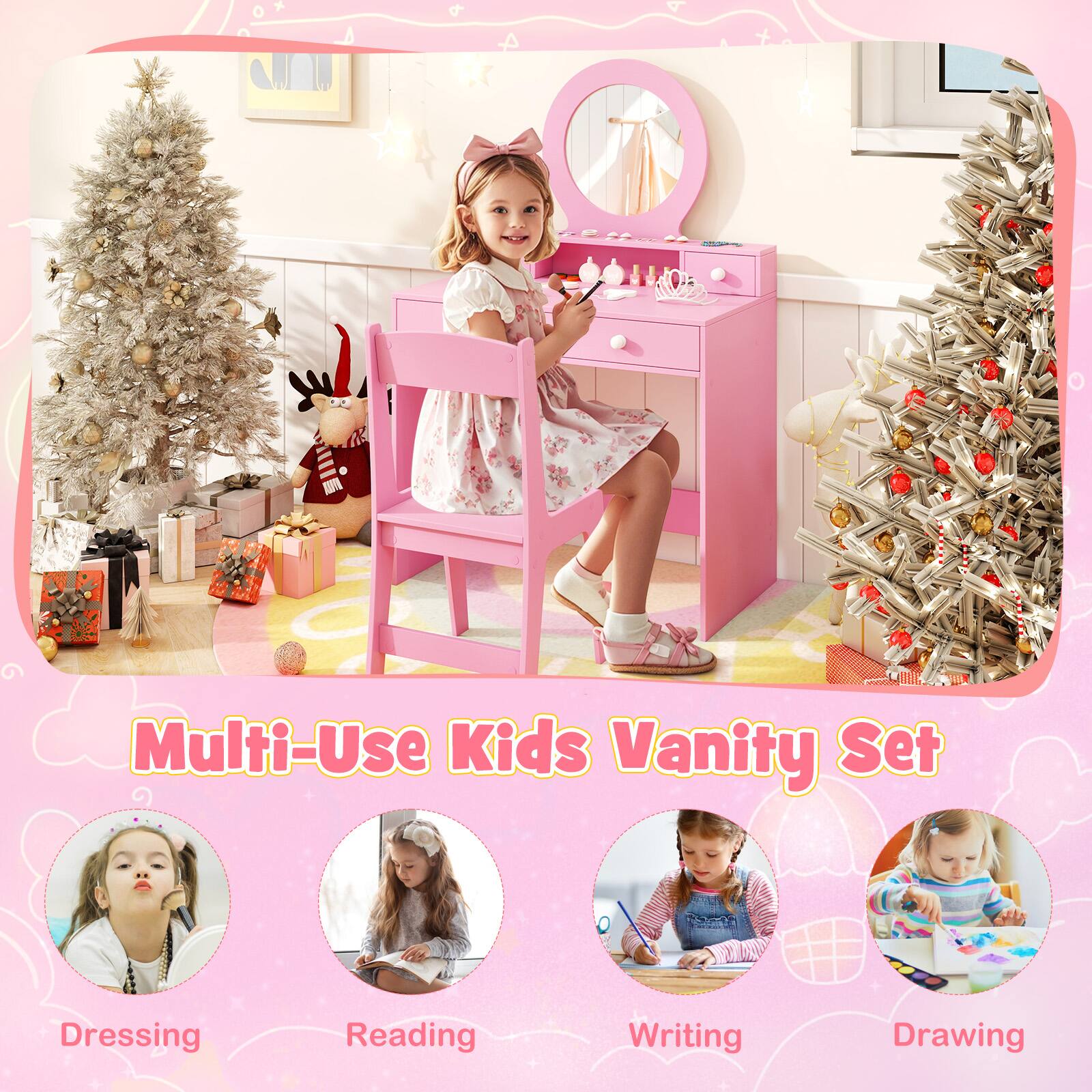 Multi-Use Kids Vanity Set

Dressing  
Reading  
Writing  
Drawing