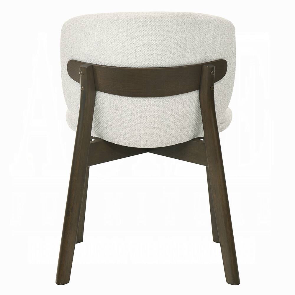 Alt View 3. Manhattan Lane - Mery Dining Side Chair Set of 2, Gray Chenille, Walnut Brown Legs - Walnut Brown, Gray.