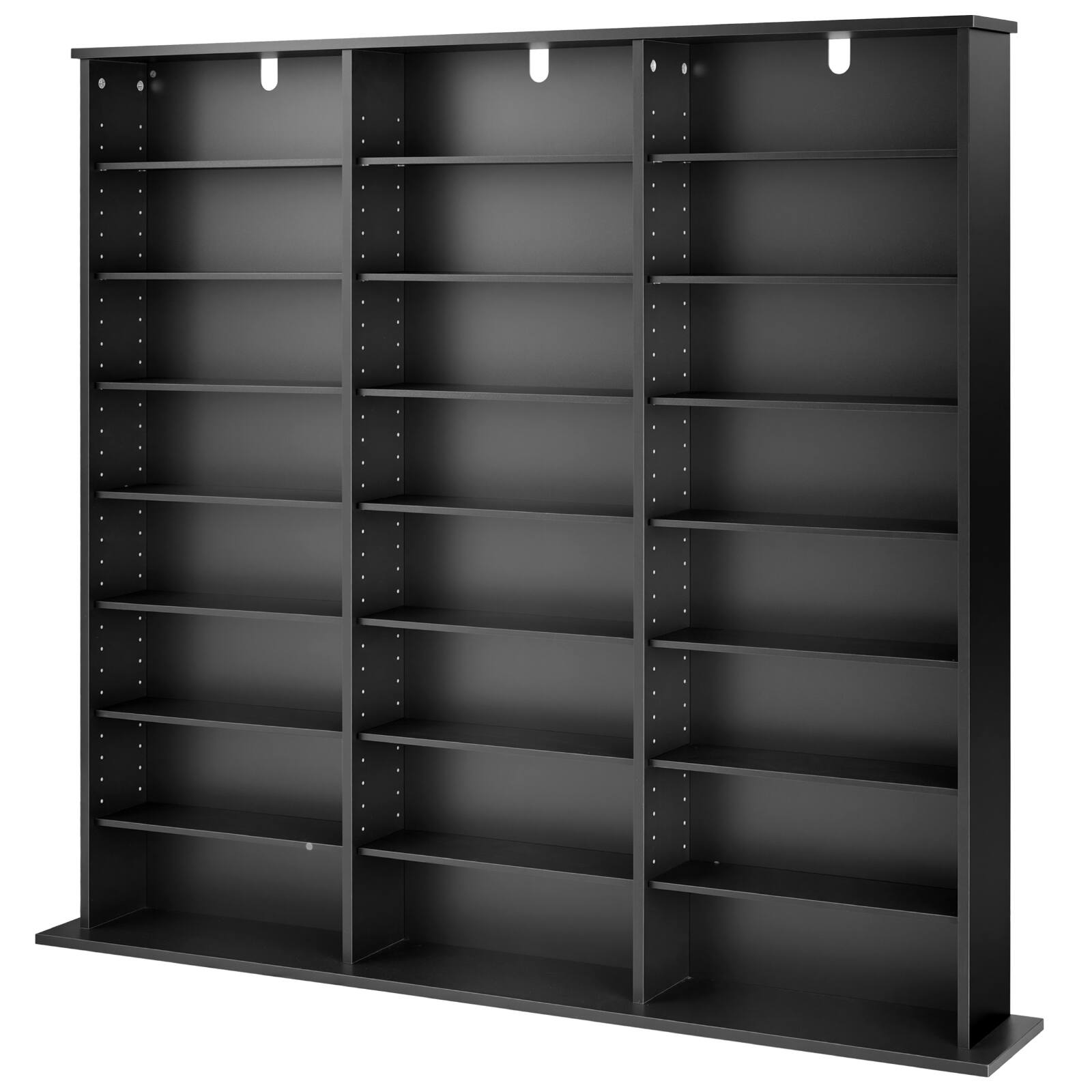 Alt View 5. VEVOR - Media Storage Cabinet, 8-Tier DVD Shelf Organizer, 55.91 x 8.66 x 51.18 in Multimedia Storage Organizer for CDs, DVDs - Black.