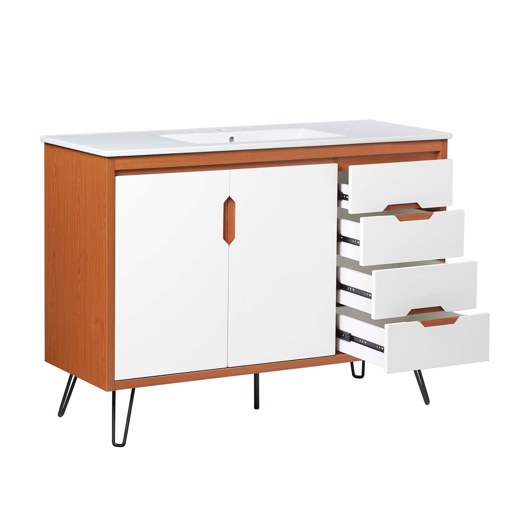Alt View 1. Modway - Energize Bathroom Vanity Basin Included by Modway - Cherry White White.