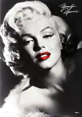 Trend Setters - Marilyn Monroe (Red Lips) MightyPrint™ Wall Art MP17240369 - Multicolor