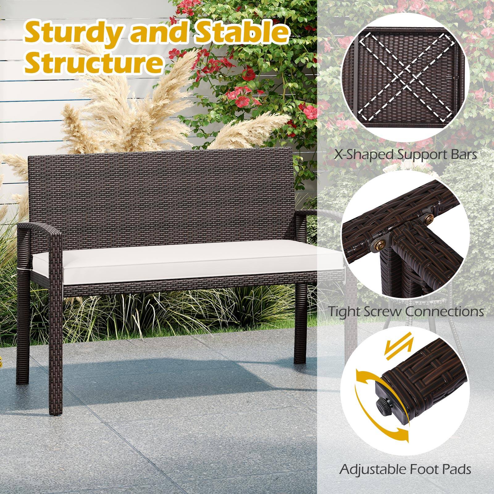Sturdy and Stable Structure, X-Shaped Support Bars, Tight Screw Connections, Adjustable Foot Pads