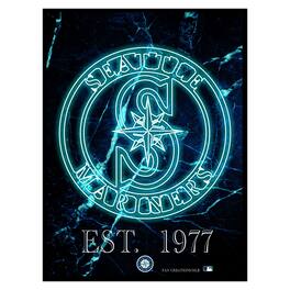 Fan Creations - Seattle Mariners 12'' x 16'' Framed Circle Logo Print - Black